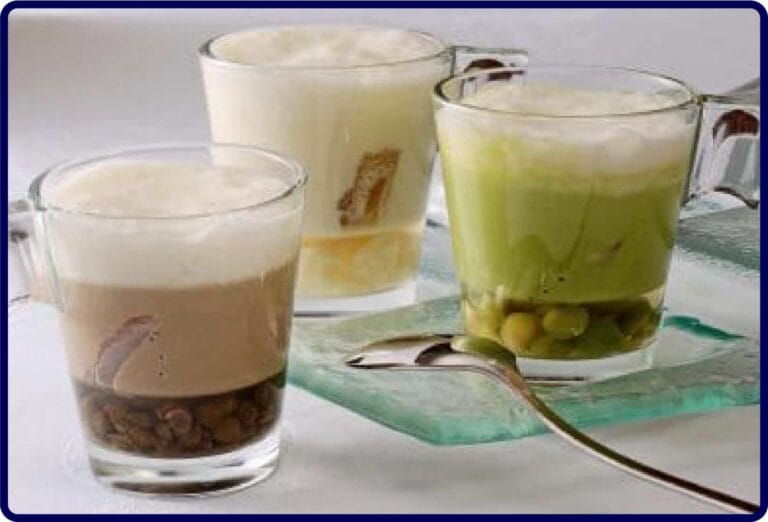 Crema di piselli spezzati, Cappuccino di aringa dolce