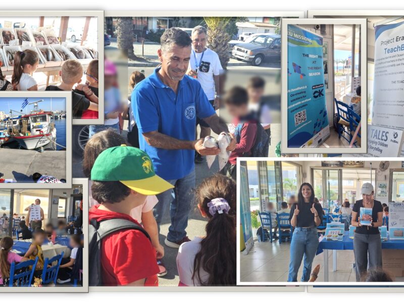 Collage of pictures of children at Tales of the blue event in Cyprus