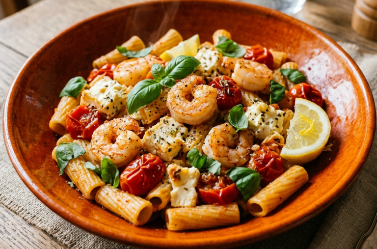 Shrimp with Feta and Pasta