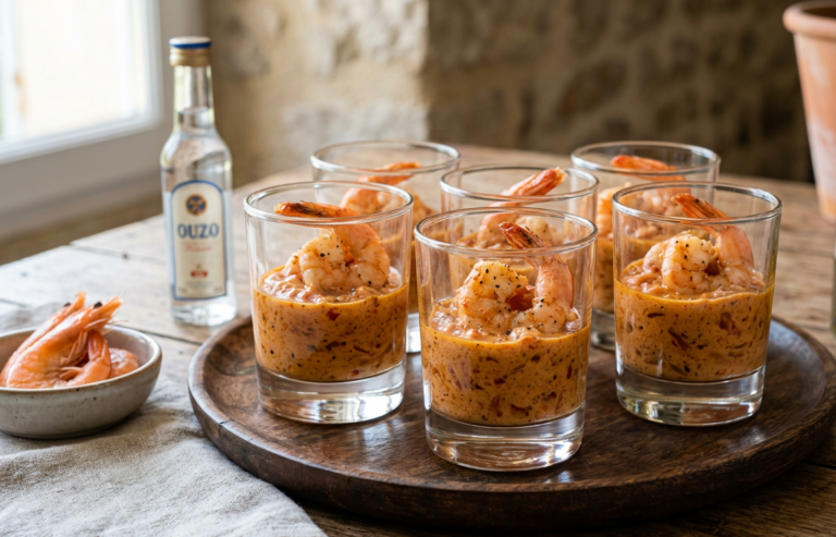 Prawns with Ouzo